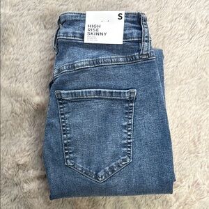 Forever 21 Blue Skinny Jeans High-Waisted Tapered
